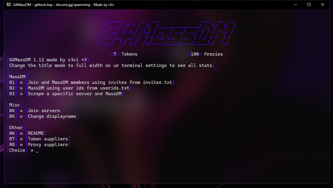 G4MassDM Discord Mass DM Tool Interface - Professional bulk messaging automation software